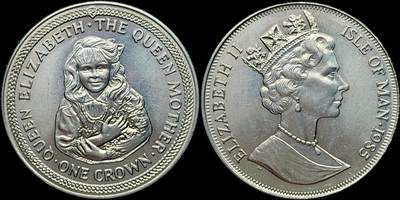 ＜星葵🌻钱币社＞第72期·东奔西走的硬币·3月31日发货 - 〈发行量50000〉马恩岛1985年王太后诞辰85周年·幼年时期1克朗纪念币