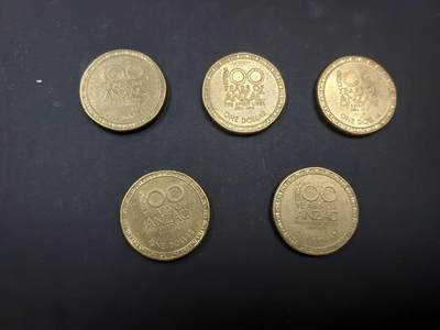 博彦收藏    4月1日 8点 钱币专场 - 澳洲 澳纽军团 1元硬币5枚