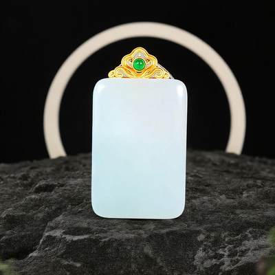 碧月说宝 君子怀瑾·当代和田玉清风专场(五) - 和田玉平安牌挂件18k