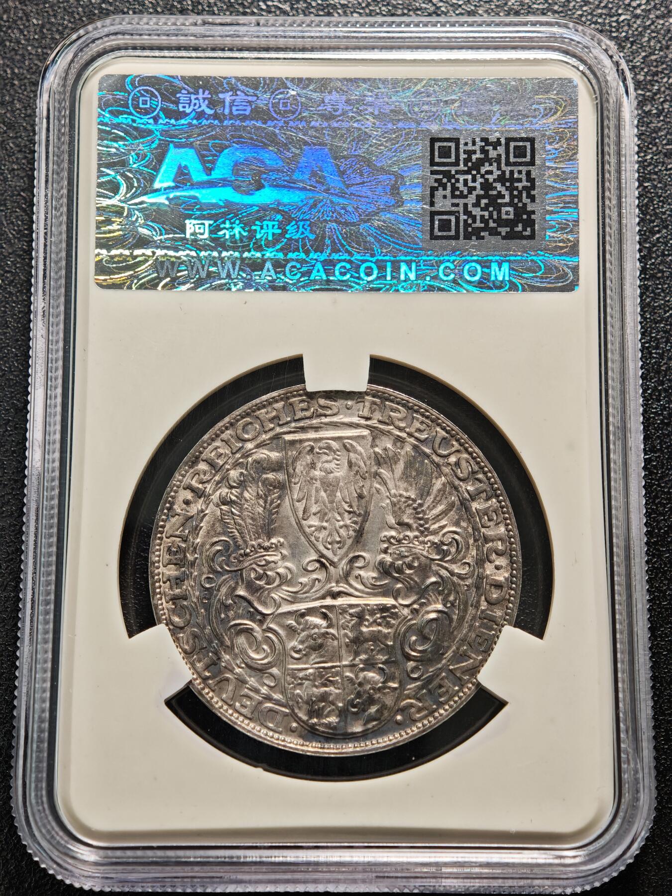 【德藏】世界币章拍卖第169期（拍品征集中~欢迎藏友联系） 1927年 德国兴登堡80大寿5马克币型银章 名家卡尔·歌茨作品 原味深包浆 ACA AU53