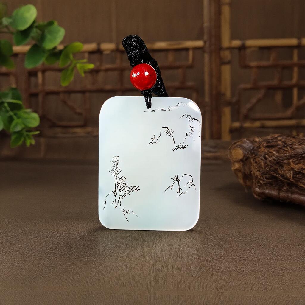 碧月说宝 君子怀瑾·当代和田玉清风专场(五) 和田玉山料山水牌