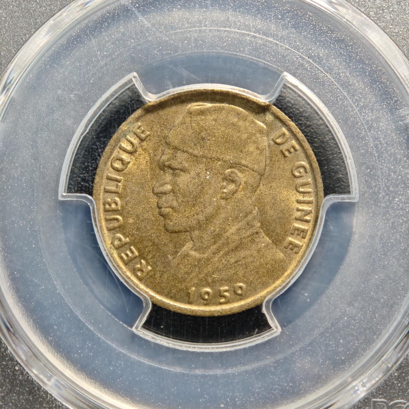 【德藏】世界币章拍卖第169期（拍品征集中~欢迎藏友联系） 1959年 几内亚10几内亚法郎铜币 PCGS MS64 状态极佳