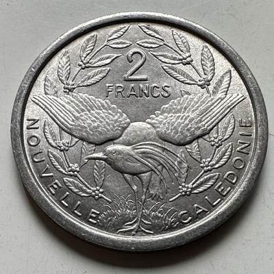 🌹外币初藏🌹🐯2026年第34场   每周二四六晚8️⃣点 接代拍 - 新喀里多尼亚 1971年 2法郎 铝币 