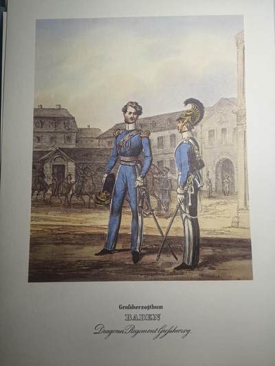盛世勋华——号角文化勋章邮票专场拍卖第310期 - 大尺寸手绘图卡 巴登大公国龙骑兵团 大A4尺寸 翻印自1848年出版《德意志陆军》一书