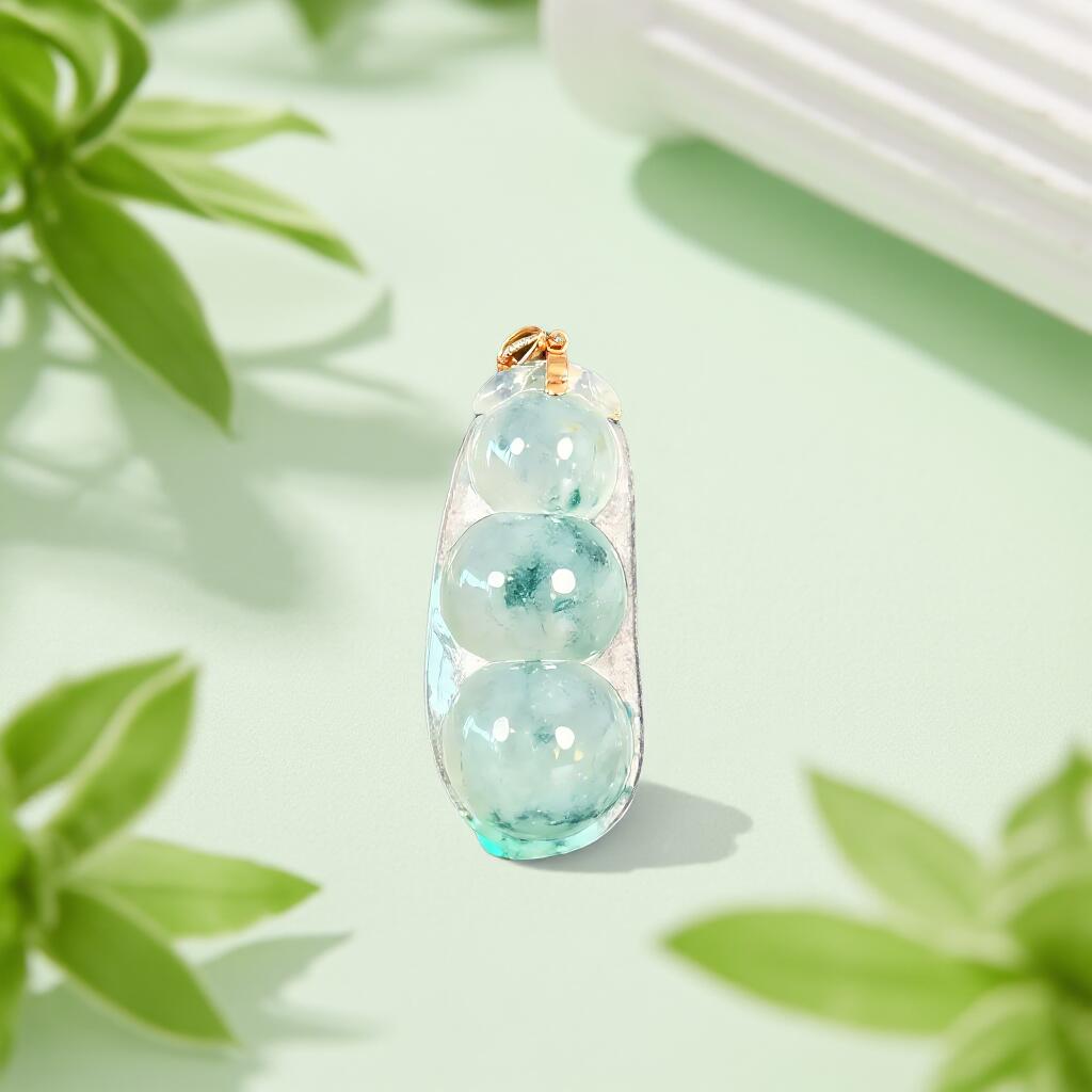 碧月说宝 君子怀瑾·当代和田玉清风专场(五) 18k金冰种飘蓝花连中三元