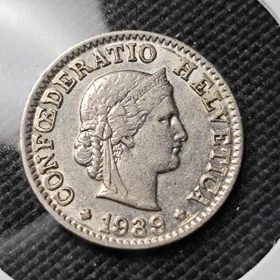 KK钱币收藏小铺  第408期 2月预留时间 周末发货 -  1939瑞士5分镍币