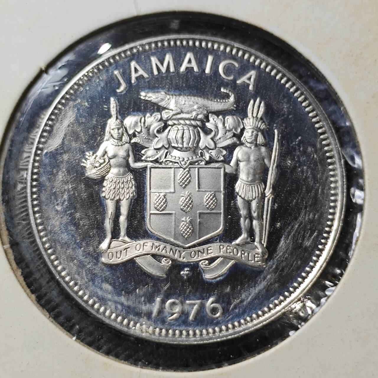 KK钱币收藏小铺  第408期 2月预留时间 周末发货   1976牙买加20分精制币