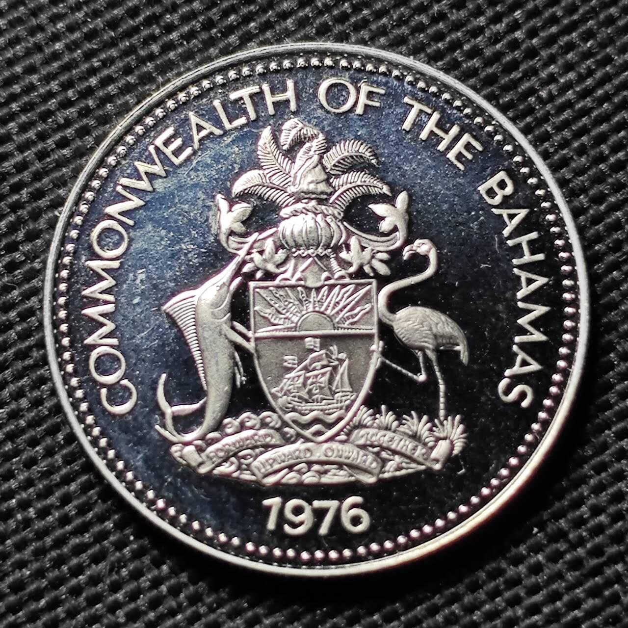 KK钱币收藏小铺  第408期 2月预留时间 周末发货   1976巴哈马25分 精制币