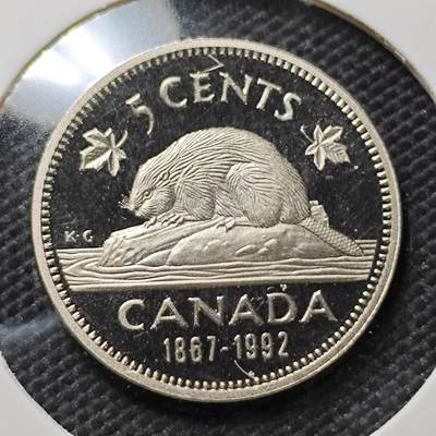 KK钱币收藏小铺  第408期 2月预留时间 周末发货 -    1992加拿大5分精制 纪念币