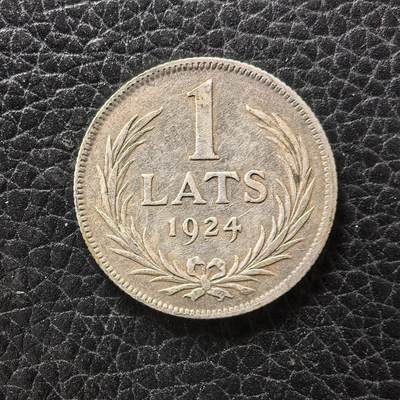 道一币馆币章第一百七十二场 - 拉脱维亚1924年盾徽1拉特银币  5g 835s