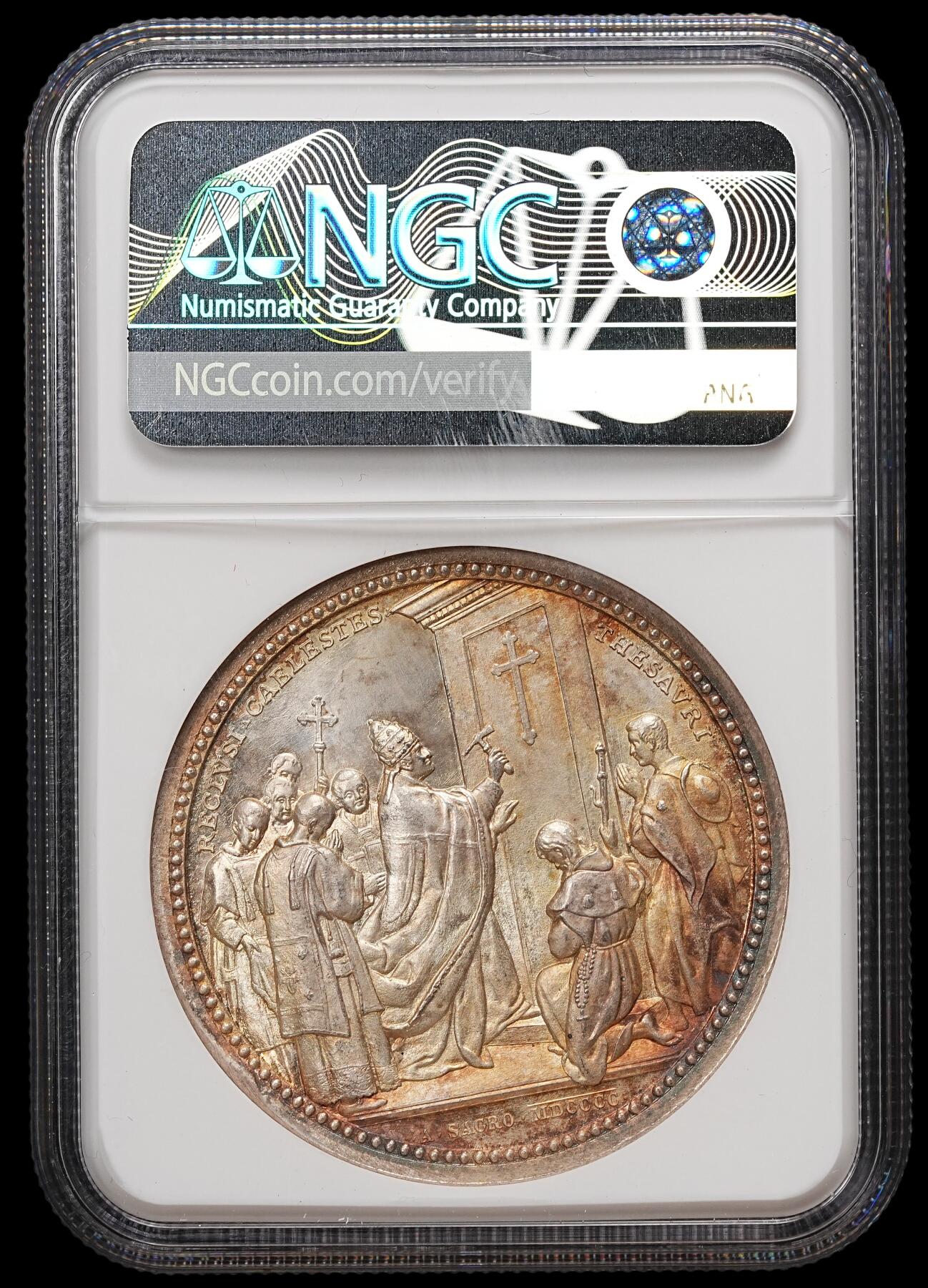 修遠堂世界钱币第109期 NGC MS65 1900年梵蒂冈教皇利奥十三世圣年（Holy Year）纪念银章
