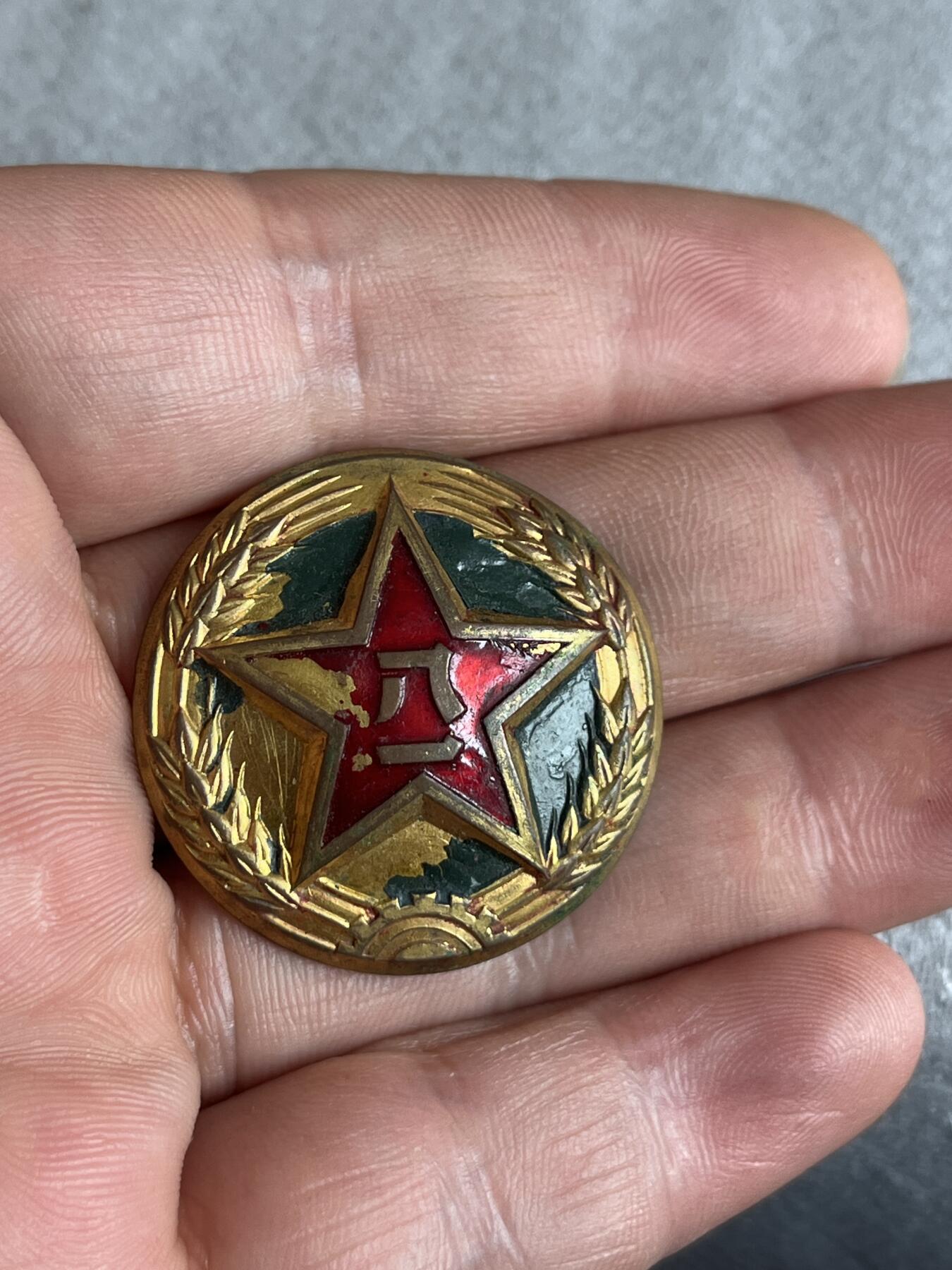 社会主义国家徽章小拍 五十年代铜鎏金帽徽