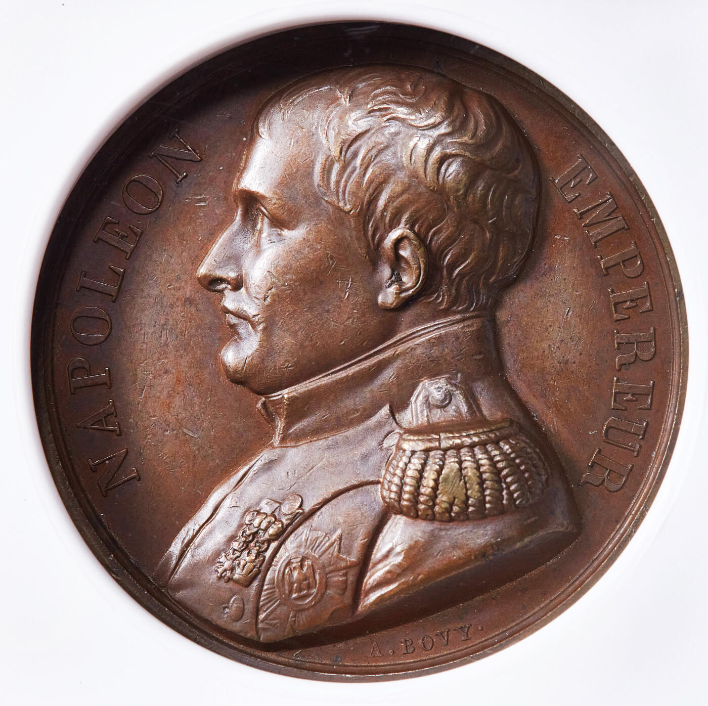 【俄甄集藏】2026年(050)04-01星期三 晚 19:30 全场包邮 法国1840年纪念拿破仑遗体归葬法国大铜章，NGC MS62，高浮雕，巧克力包浆，经典品种