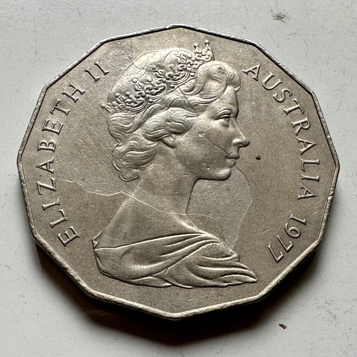 🌹外币初藏🌹🐯2026年第34场   每周二四六晚8️⃣点 接代拍 澳大利亚 1977年  银禧 50分纪念币