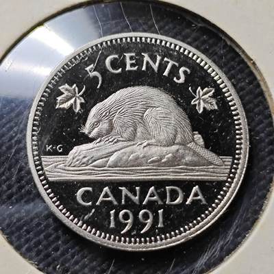 KK钱币收藏小铺  第408期 2月预留时间 周末发货 -   1991加拿大5分精制