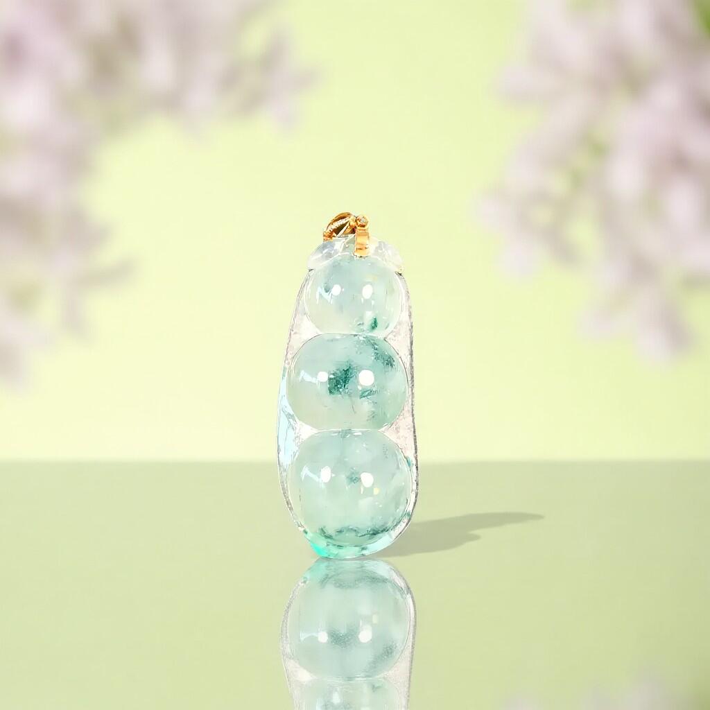 碧月说宝 君子怀瑾·当代和田玉清风专场(五) 18k金冰种飘蓝花连中三元