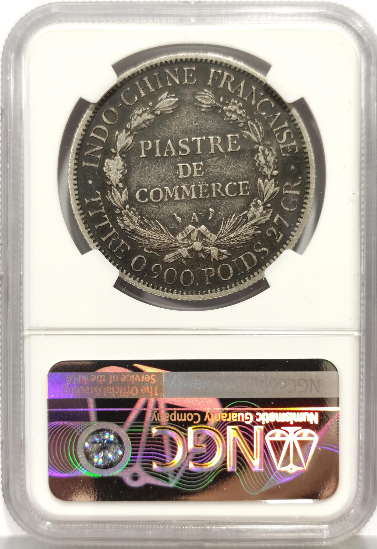 博洋堂“芳菲春韵”3月精品大拍专场暨第166期（全场包邮） NGC XF40 法属印支1899年A版坐洋银币，极美黑包浆