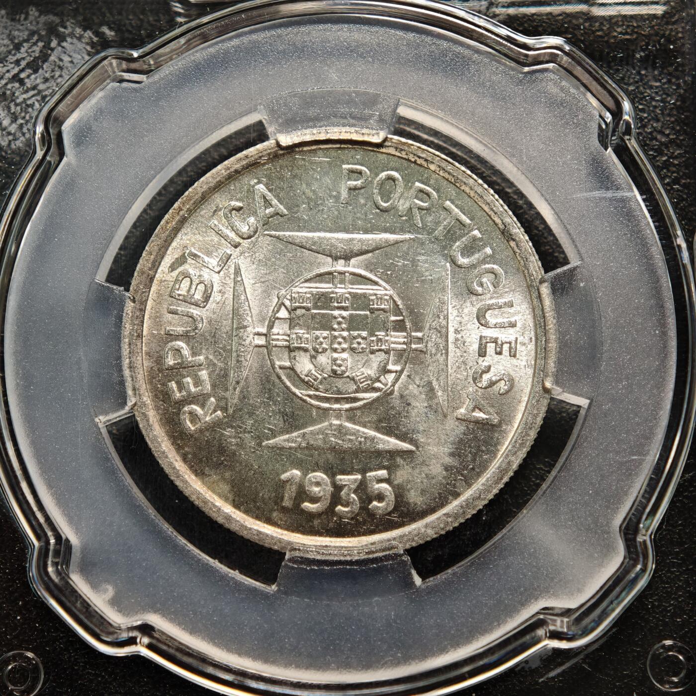 【德藏】世界币章拍卖第169期（拍品征集中~欢迎藏友联系） 1935年 葡属印度1卢比银币 CSIS MS62 原光极强
