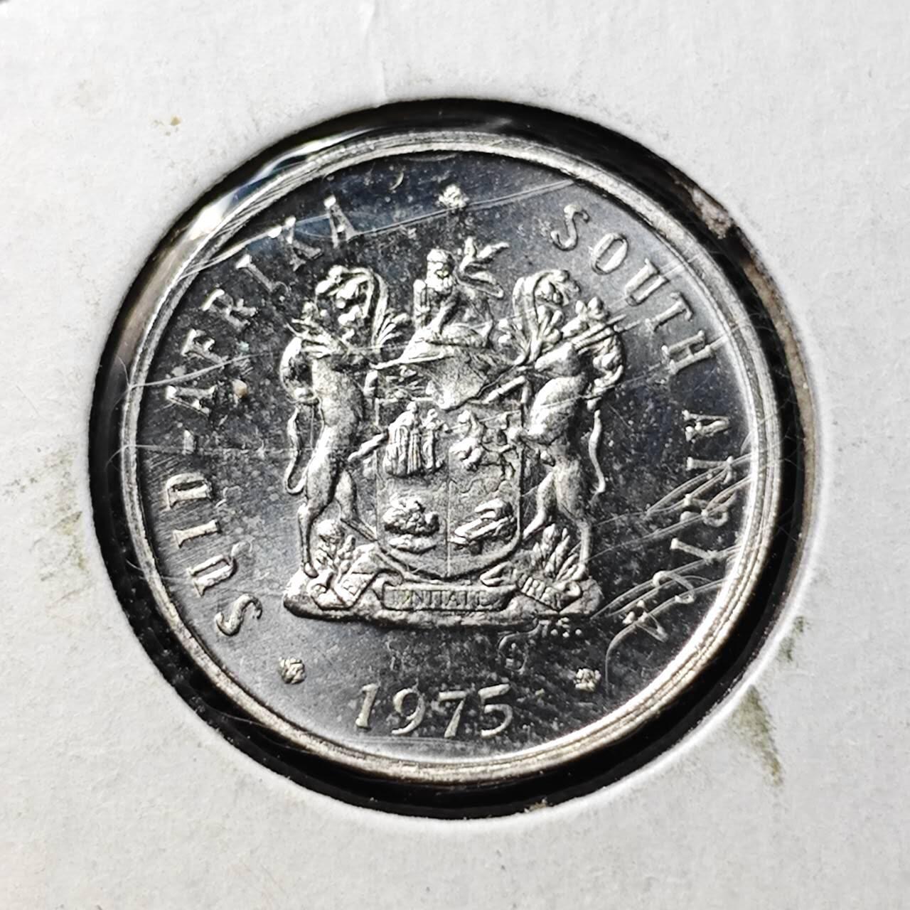 KK钱币收藏小铺  第408期 2月预留时间 周末发货  1975南非5分