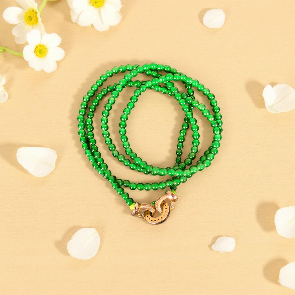 碧月说宝 君子怀瑾·当代和田玉清风专场(五) s925帝王绿小米珠项链