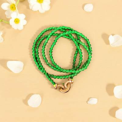 碧月说宝 君子怀瑾·当代和田玉清风专场(五) - s925帝王绿小米珠项链