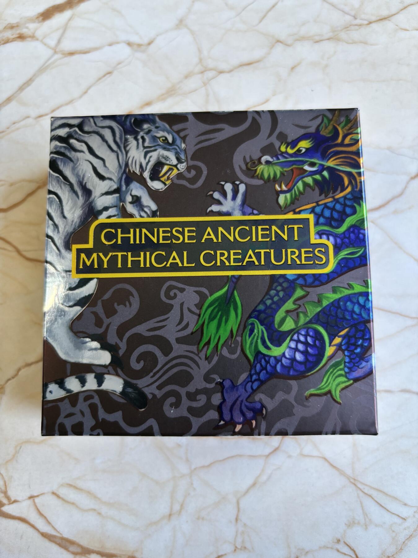 第194期拍卖 图瓦卢2015年中国四大神兽5盎司高浮雕加厚银币，999银，发行1000枚