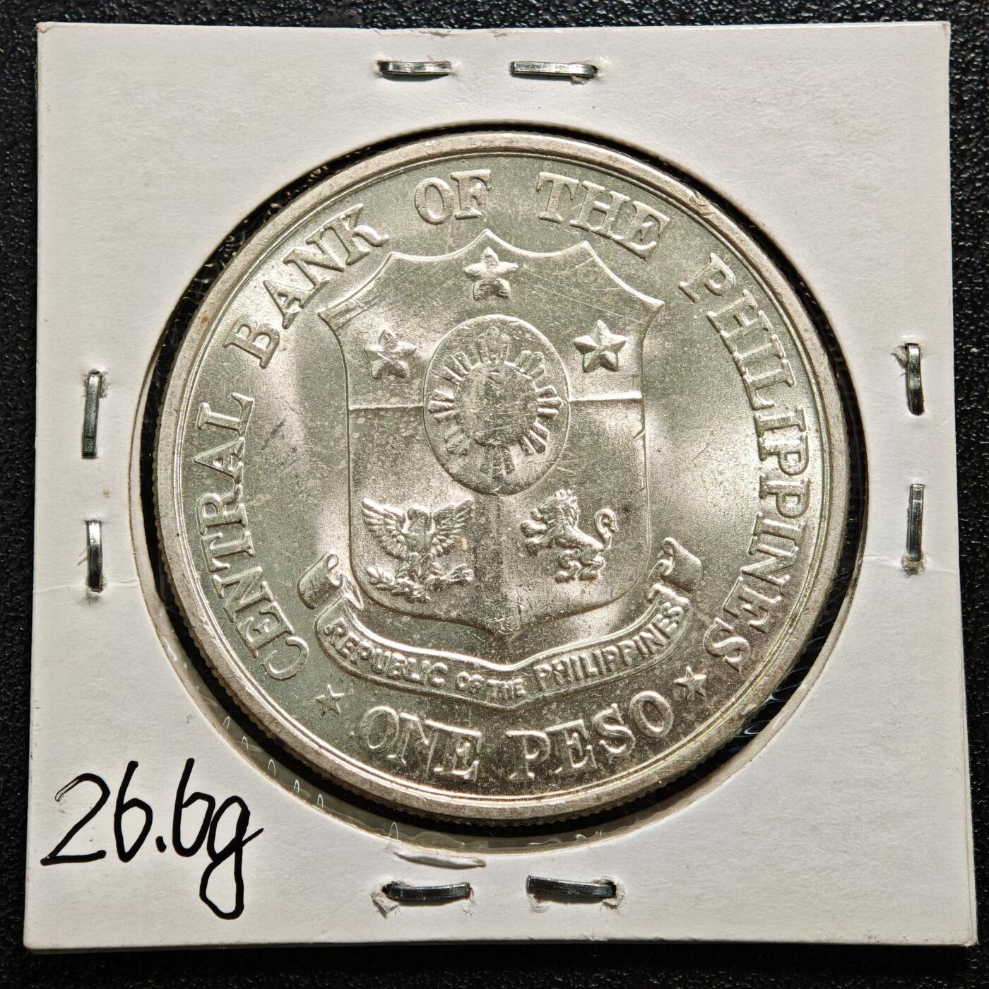 【德藏】世界币章拍卖第169期（拍品征集中~欢迎藏友联系） 老藏家集藏系列之- 1961年 菲律宾国父何塞·黎刹诞辰百年1比索纪念银币 900银 直径约：38mm；重约：26g 入册20余年·附有当年购入价