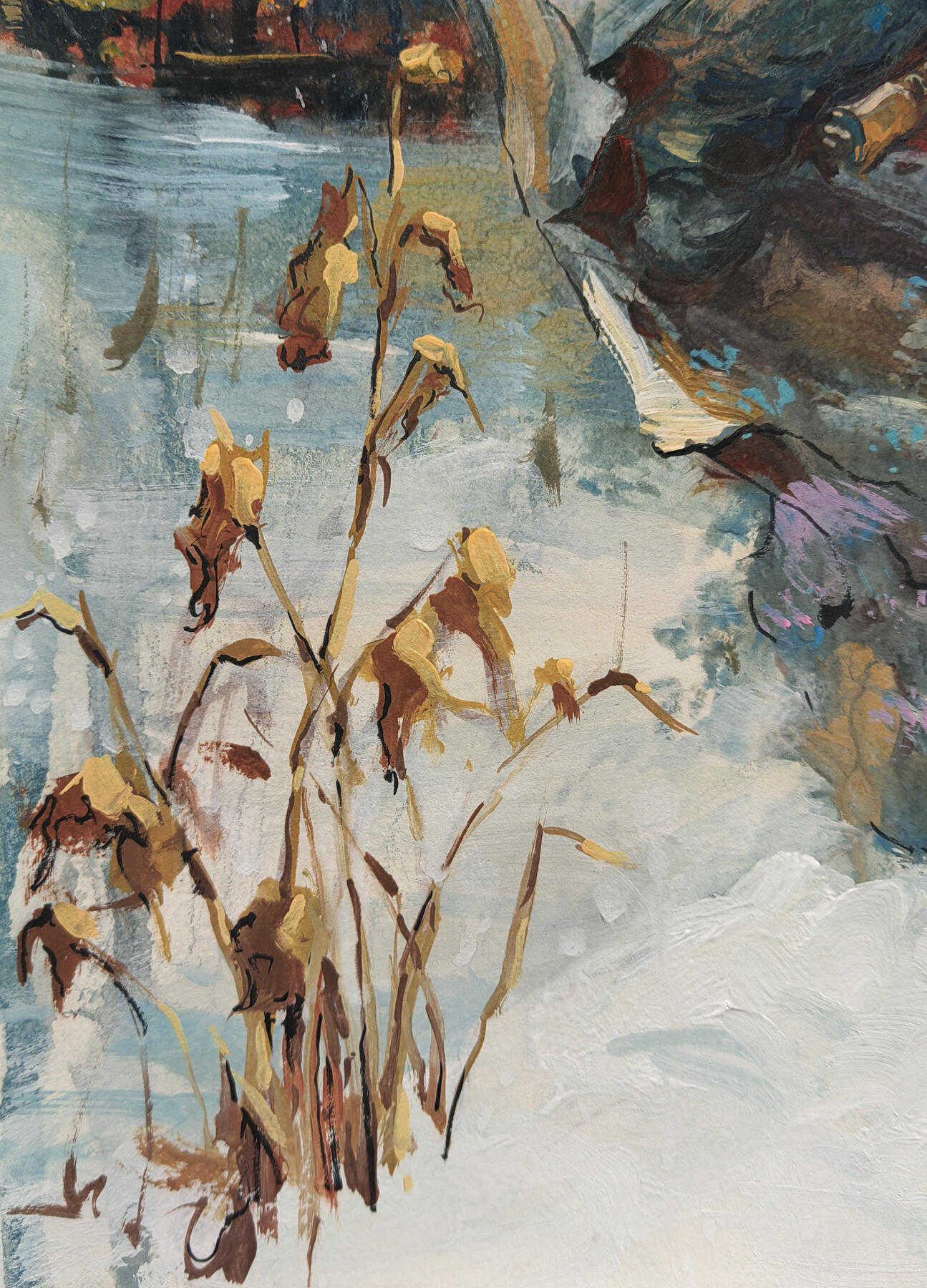 白泽拍卖卡牌手绘专场第34期（花朝去了又春分 草如茵 柳烟新） 2026 马哲帆手绘画 林冲 尺寸：25.3cm*36.5cm  马哲帆钤印