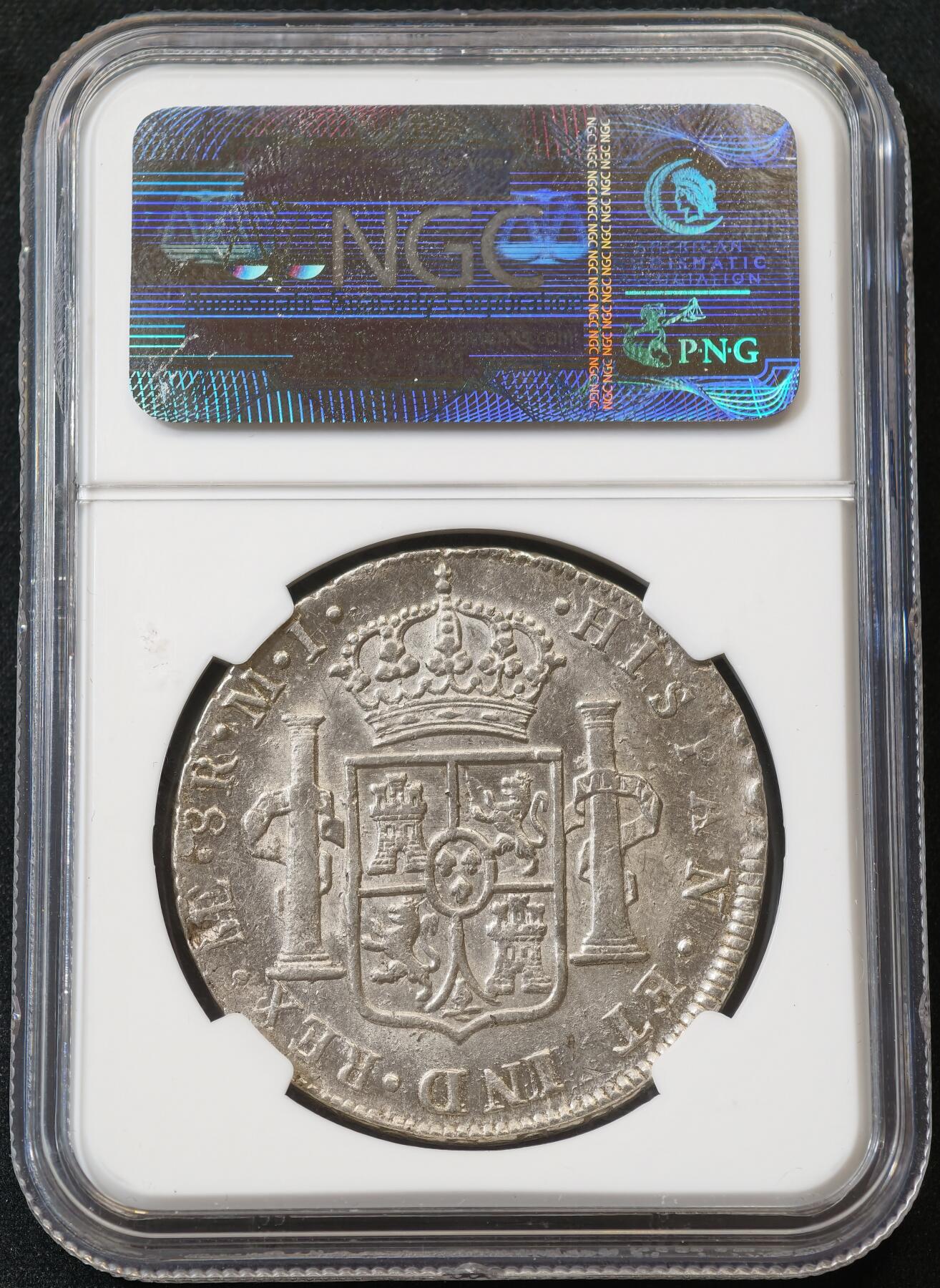 “方寸甄品”甄品场，甄臻铺-世界币章拍卖（第57期，直播拍卖），送拍享返佣金等优惠多多 NGC-AU58 1786年西属秘鲁卡洛斯三世双柱 8里亚尔 原味粉光 利马，打制极佳