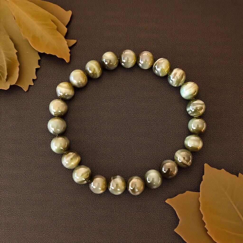 碧月说宝 君子怀瑾·当代和田玉清风专场(六) 猫眼手串