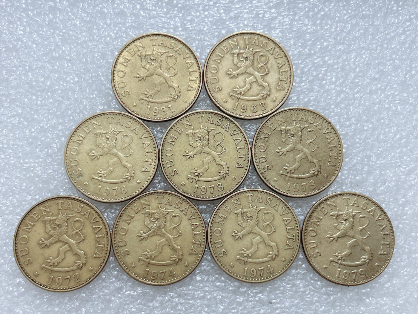 第一海外回流一元起拍收藏 散集专场  第306期 芬兰50芬尼硬币 9枚