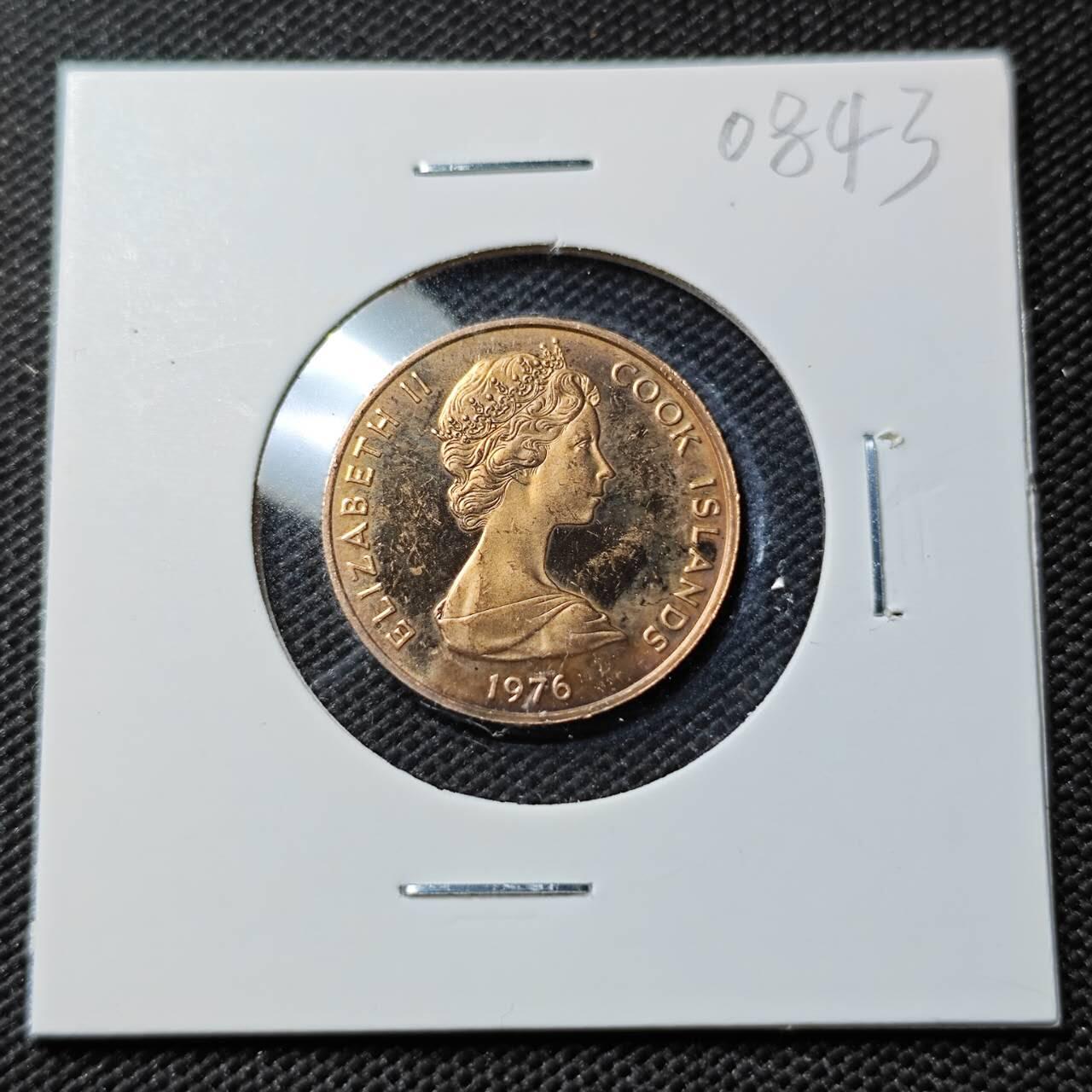 KK钱币收藏小铺  第408期 2月预留时间 周末发货  1976库克2分 精制币