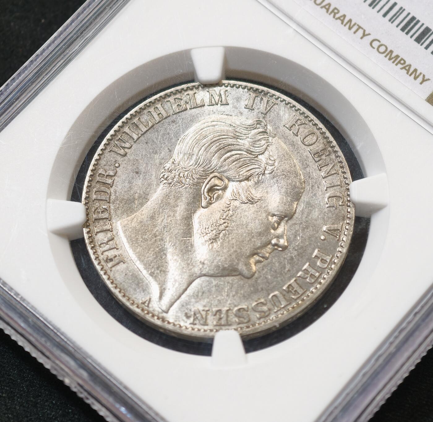 “方寸甄品”甄品场，甄臻铺-世界币章拍卖（第57期，直播拍卖），送拍享返佣金等优惠多多 NGC-MS62 德国普鲁士1860年威廉四世洋葱头离冠泰勒