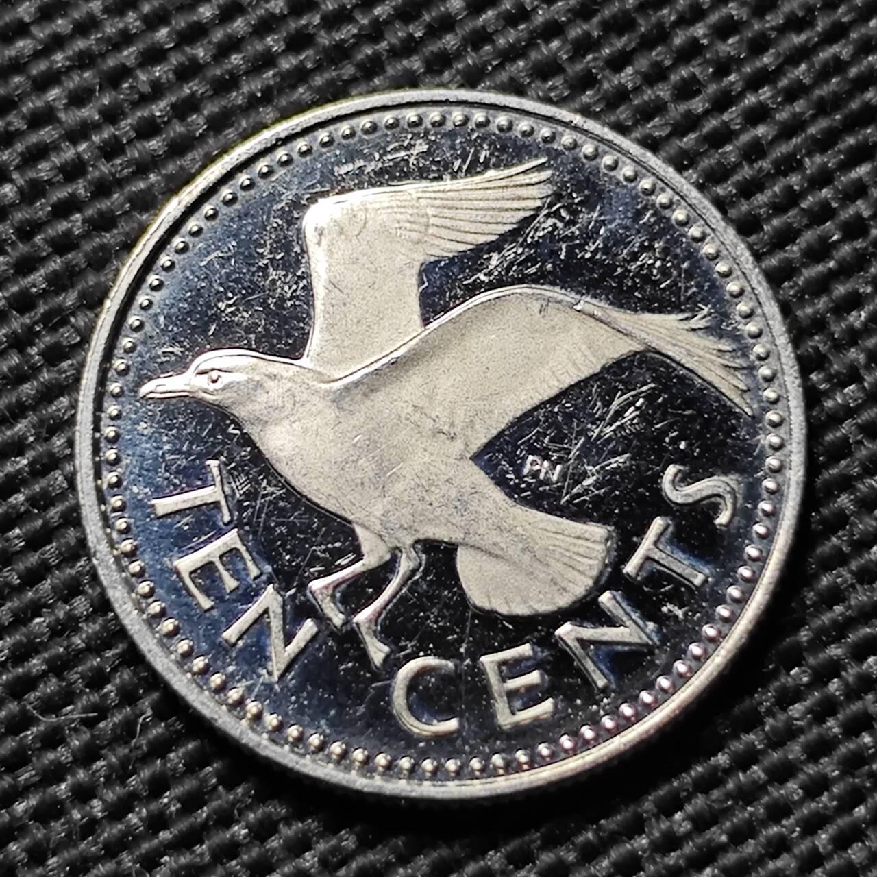 KK钱币收藏小铺  第408期 2月预留时间 周末发货   1980巴巴多斯10分 精制币