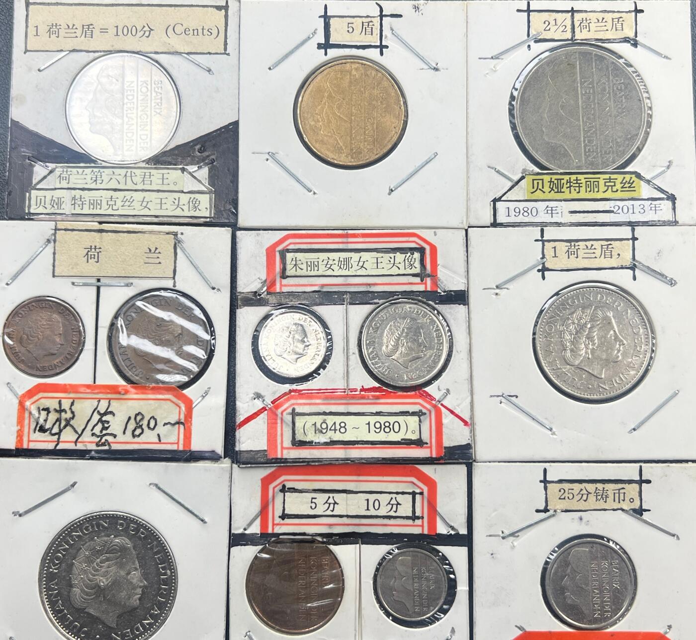 荷兰盾套币 朱莉安娜 / 贝娅特丽克丝女王时期 1/5/10/25 分 1/2½/5 盾 外国钱币