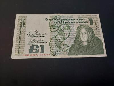 博彦收藏    4月1日 8点 钱币专场 - 爱尔兰 旧版1镑 流通品