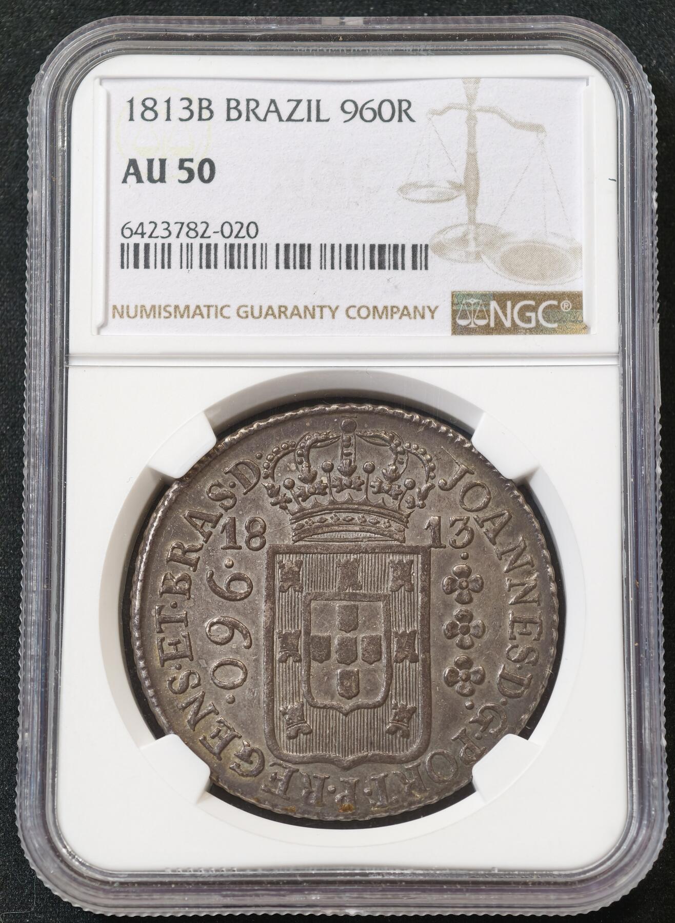 “方寸甄品”甄品场，甄臻铺-世界币章拍卖（第57期，直播拍卖），送拍享返佣金等优惠多多 NGC-AU501813B 巴西960R 大银币，包浆醇厚