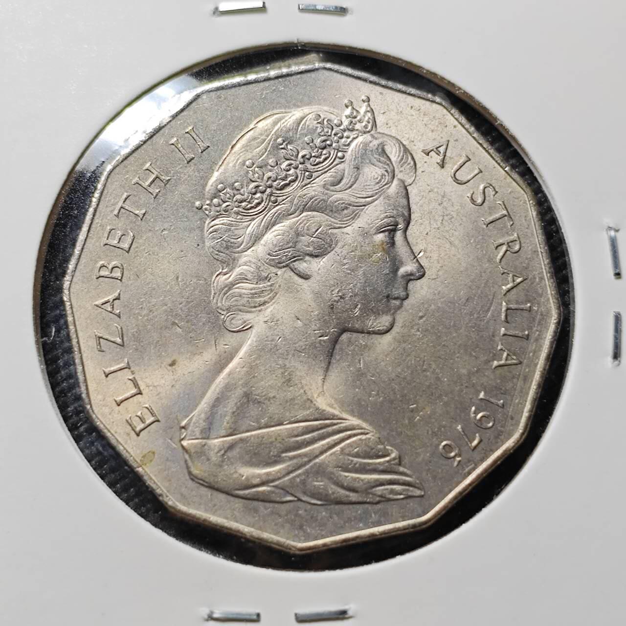 KK钱币收藏小铺  第407期 2月预留时间 周末发货  1976澳大利亚50分 好品