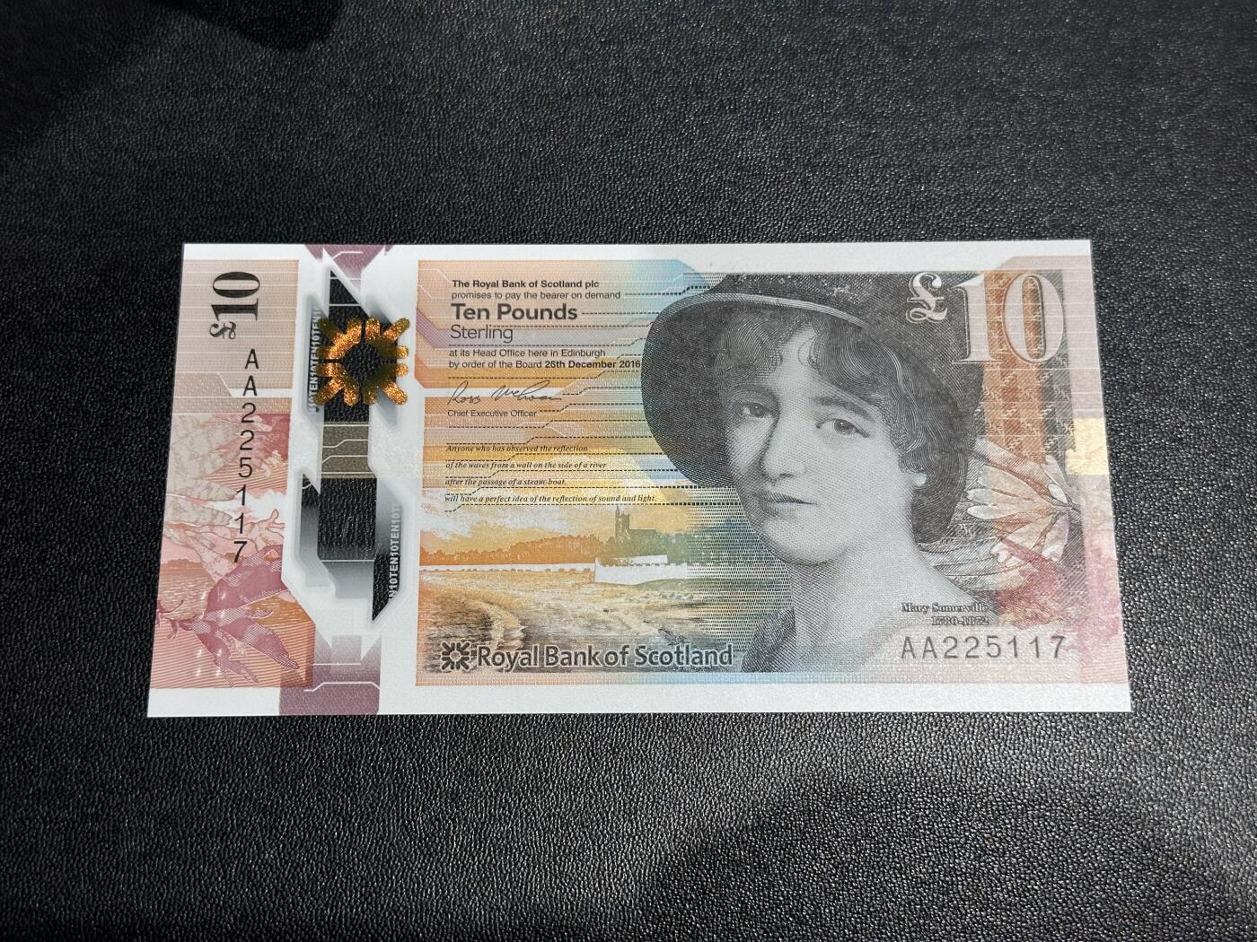 《外钞收藏家》第六百二十一期（精选场）（长期征集拍品、欢迎藏友们联系合作） 2016年苏格兰皇家银行10镑 AA冠 全新UNC 无4