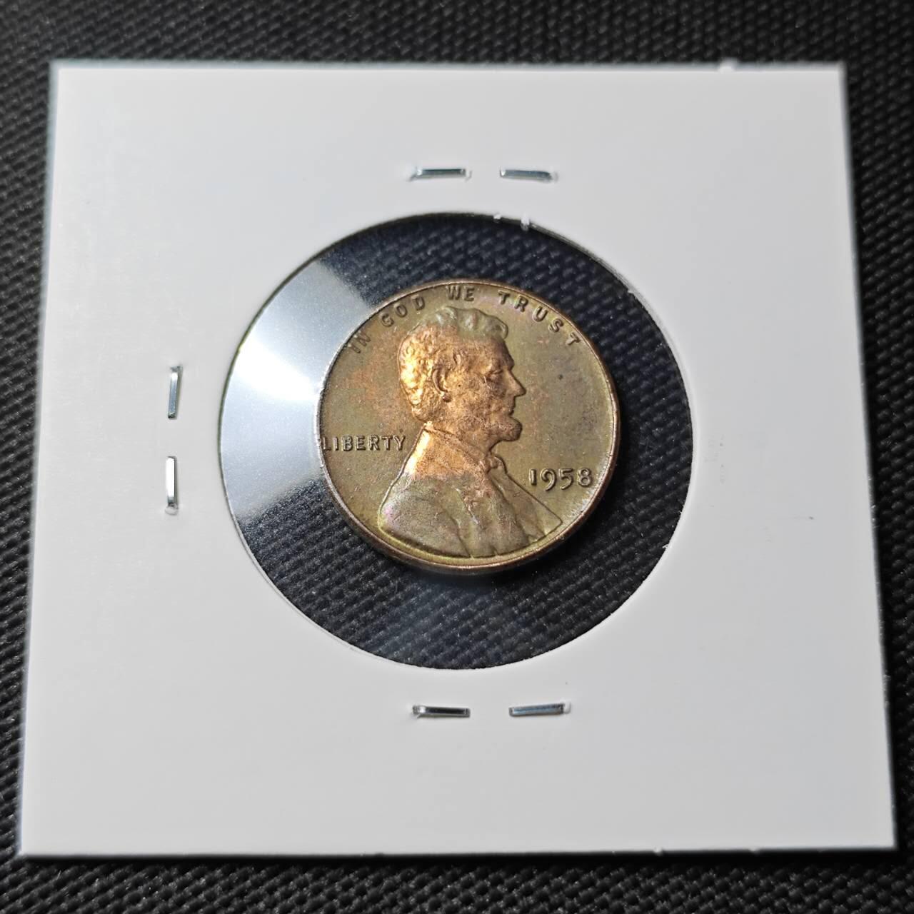 KK钱币收藏小铺  第407期 2月预留时间 周末发货  1958美国麦穗一分铜币