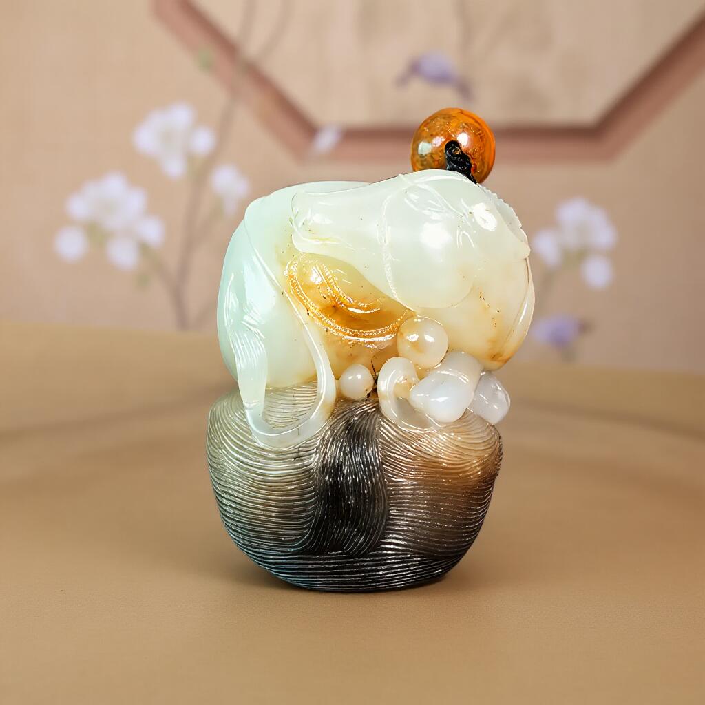 碧月说宝 君子怀瑾·当代和田玉清风专场(五) 和田玉糖色扭转乾坤手把件