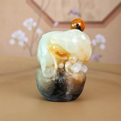 碧月说宝 君子怀瑾·当代和田玉清风专场(五) - 和田玉糖色扭转乾坤手把件