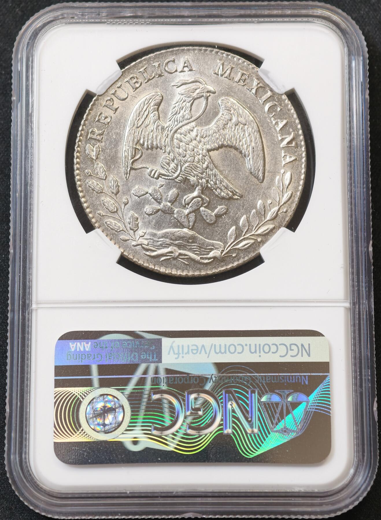 “方寸甄品”甄品场，甄臻铺-世界币章拍卖（第57期，直播拍卖），送拍享返佣金等优惠多多 NGC-MS62 墨西哥花边鹰洋，1875年GO FR版，转光明显