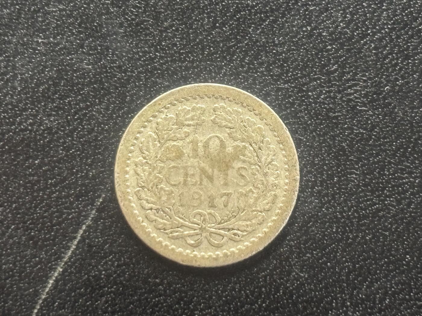 邮泉阁邮票限时拍卖第四十四场 （邮票在国外，请付邮费6元） 荷兰威廉明娜女王1917年10分银币