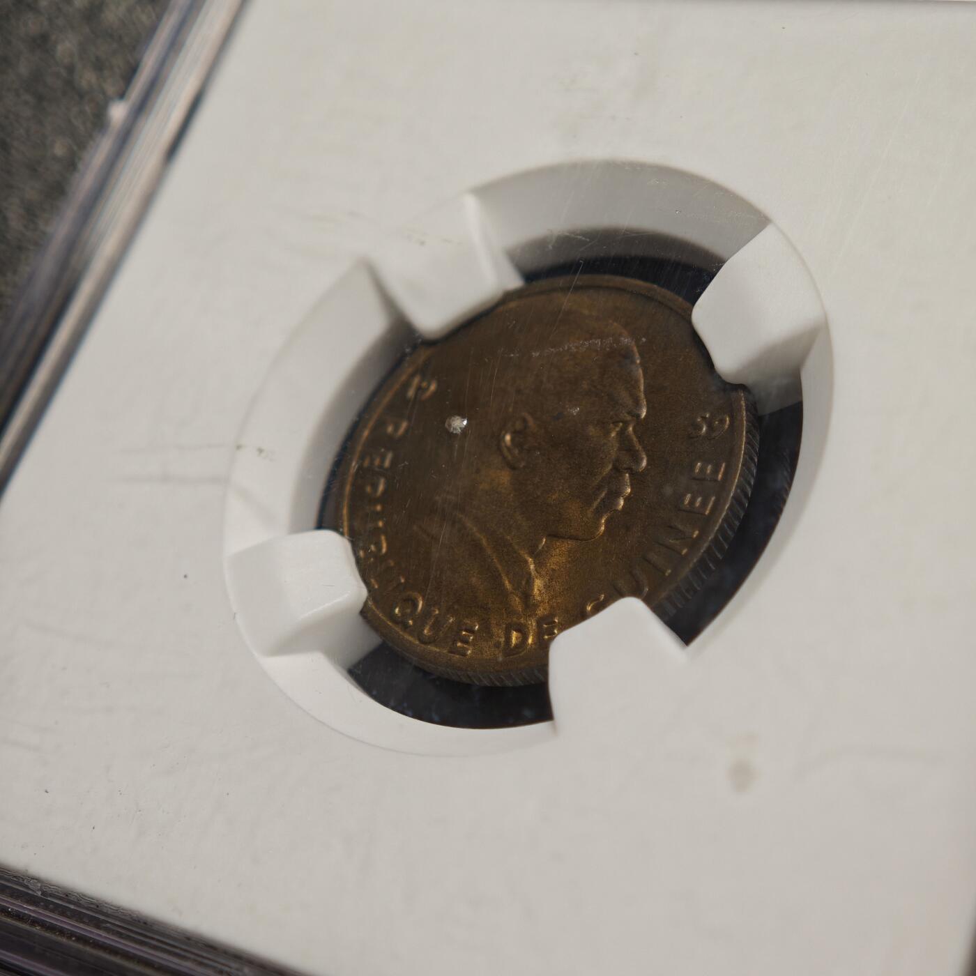 【德藏】世界币章拍卖第169期（拍品征集中~欢迎藏友联系） 1959年 几内亚5几内亚法郎铜币 NGC MS64 状态极佳