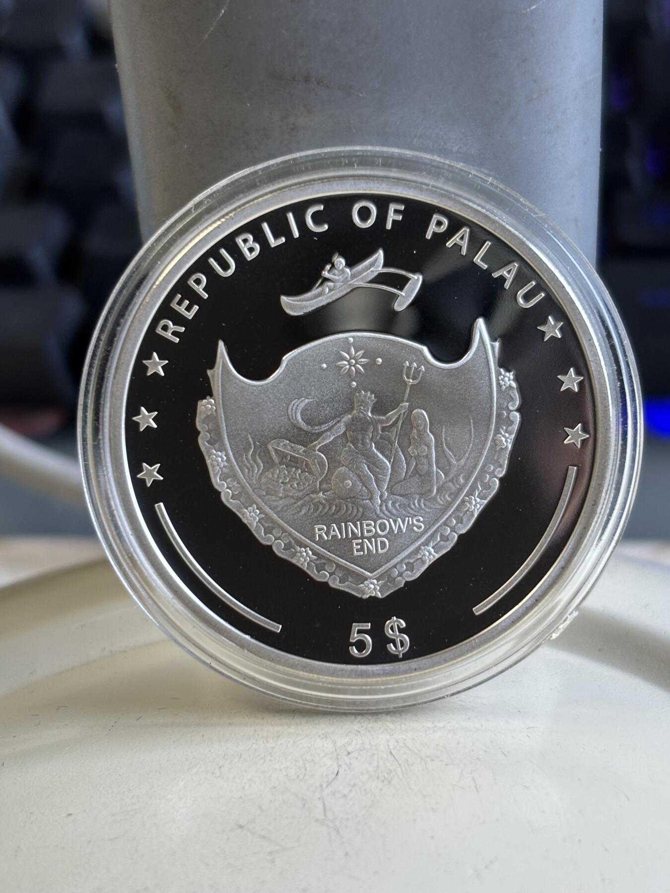 第195期拍卖  帕劳2017年世界文化遗产之柏林议会大厦5元彩色精制银币，20克，925银