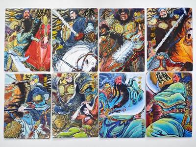 白泽拍卖卡牌手绘专场第34期（花朝去了又春分 草如茵 柳烟新） - 2025 昆仑万象 梁山五虎将 五虎将1套+董平霸妻子/神威关公/斩颜良关公 8张  粗闪