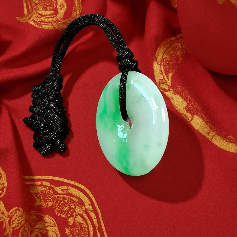 碧月说宝 君子怀瑾·当代和田玉清风专场(六) 糯冰种翡翠飘阳绿平安扣