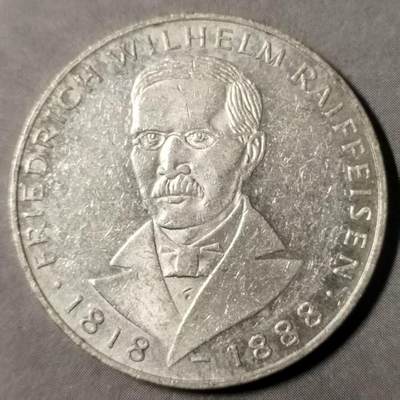 长老汇马年精选第十二场拍卖 - 德国1968年赖夫费森普制纪念银币5马克，11.2克