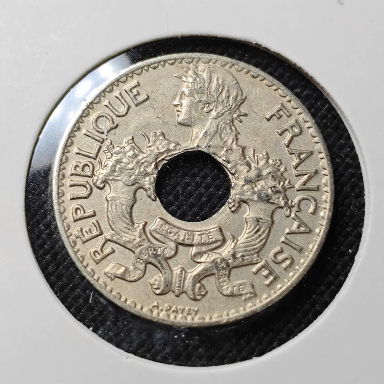 KK钱币收藏小铺  第409期 2月预留时间 周末发货  1938法属印支5分镍币